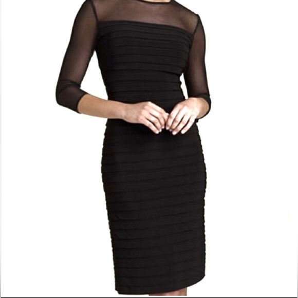 Adrianna Papell Dresses & Skirts - Adrianna Papell bandage mesh sleeve party dress in black 8